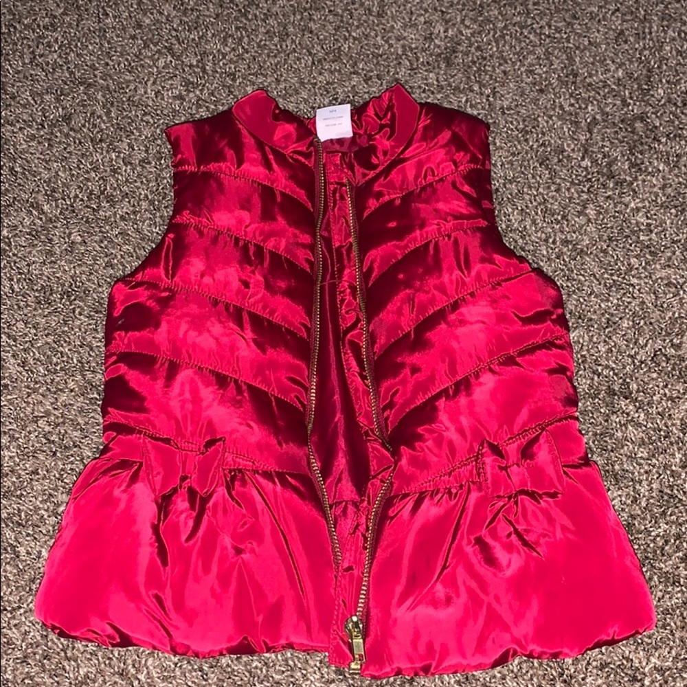 Red puffer vest